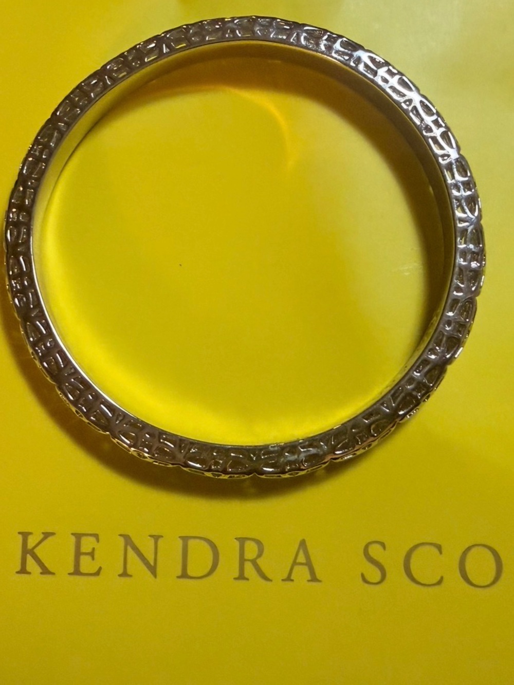 Kendra Scott Silver Star & Geometric Pattern Bangle - Picture 3 of 4